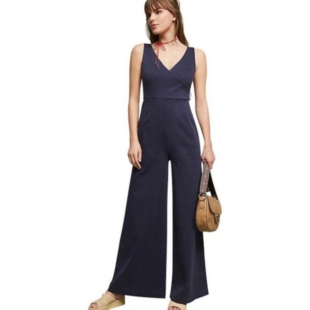 anthropologie wide leg jumpsuit